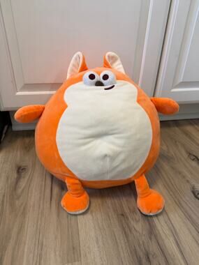 Miniso Dundun Metaverse 14" Fat Soy Dunny Orange Fox Plush Round Stuffed Animal